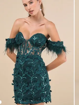 LULUS Sexy Chic Floral Wedding Prom Cocktail Party Flirty Sparkly Mini Dress thumbnail 4