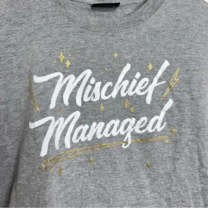 Harry Potter Mischief Managed Cropped T Shirt Juniors XL Gray Raw Hem thumbnail 3