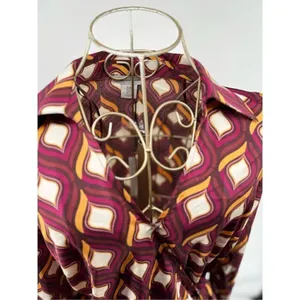 NWT Cupcakes & Cashmere Geo Print Faux Wrap Blouse Long Sleeve S thumbnail 8