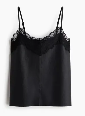 H&M Black Lace Tank Top thumbnail 1