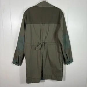 Free People Apollo Green Patchwork Military Army Green Jacket Oversized Small S thumbnail 6