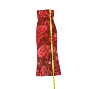 Meshki Aphrodite Strapless Mesh Dress Red Rose Floral Print Midi Bodycon Size XS thumbnail 5
