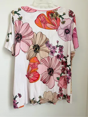 Johnny Was JANIE FAVORITE SHORT SLEEVE HENLEY TEE thumbnail 5