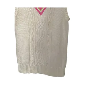 Liz Claiborne Sweater Vest Size S White Sleeveless V-Neck Preppy Vintage Y2K thumbnail 6