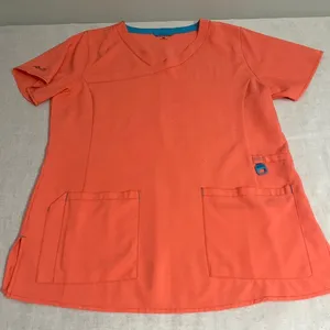 Carhartt Force women’s coral/peach quick dry performance scrub top size M thumbnail 1