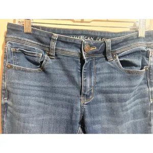American Eagle Kick Boot Jeans Womens 8 Medium Wash Excellent Next Level Stretch thumbnail 10
