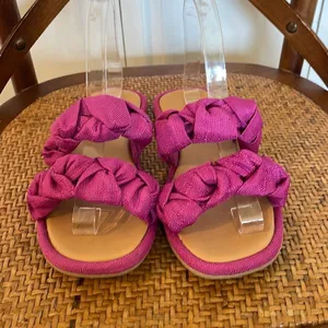 Universal thread pink double strap sandals size 6 thumbnail 5
