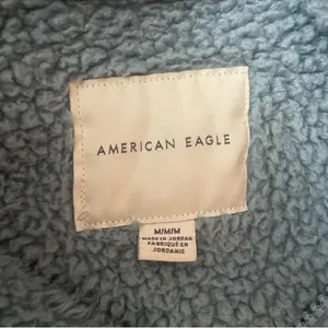 American Eagle Blue Sherpa sweater 1/4 Zip Pullover Sweatshirt size medium thumbnail 7