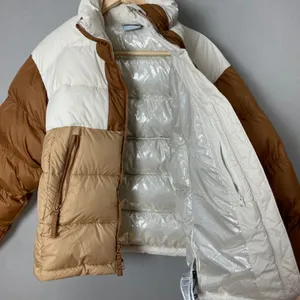Columbia Pike Lake II Cropped Insulated Jacket Omni-Heat Puffer Coat Brown White thumbnail 15