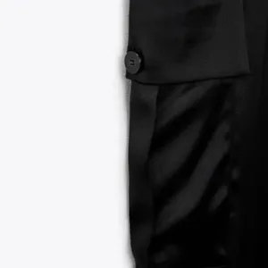 ZARA Satin Cargo Pants Black thumbnail 4