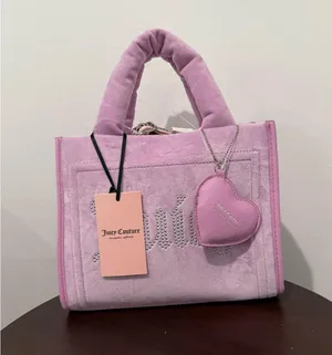 NWT! Juicy Couture Y2K Lavender Mini Tote with Heart Charm thumbnail 1