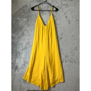 Daytrip BKE Flowy Wide Leg Cropped Jumpsuit‎ Yellow Boho Resortwear Medium New thumbnail 3