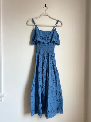 Elan Genola Blue Eyelet Dress thumbnail 3