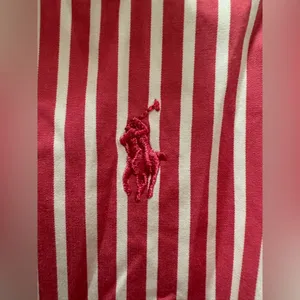 Ralph Lauren Golf Sleeveless Button Up Pink and White Candy Stripe Women's 4 thumbnail 2