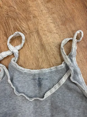 Brandy Melville Grey Lace Tank thumbnail 2