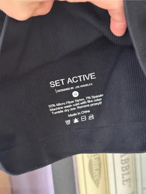 SET Active Sculptflex Box Cut Sports Bra ribbed onyx square neck workout thumbnail 3