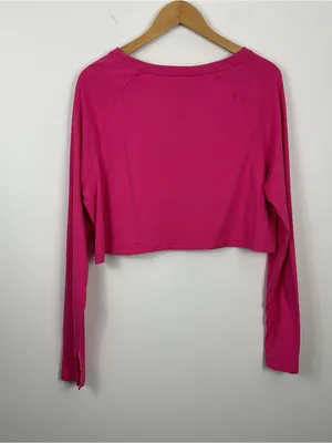 Beach Riot Pink Long Sleeve Crop Top Womens Size Medium thumbnail 4