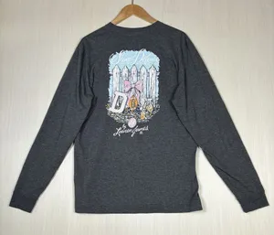 Lauren James Womens Long Sleeve T-Shirt Sz M Gray Sweet Defense‎ Football Season thumbnail 1