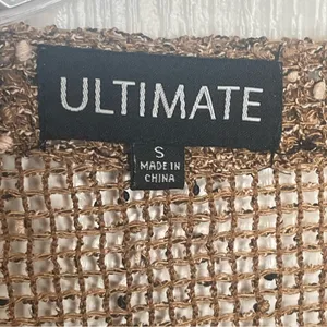 Ultimate Crochet Knit Sweater Top Size S Brown Artsy Natural Earthy thumbnail 7