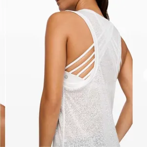 Lululemon Timeless Classic Tank White Athletic Sheer Sleeveless Shirt Racerback thumbnail 3