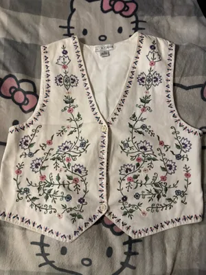 Vintage Chrysantheme Embroidered Floral Vest thumbnail 1