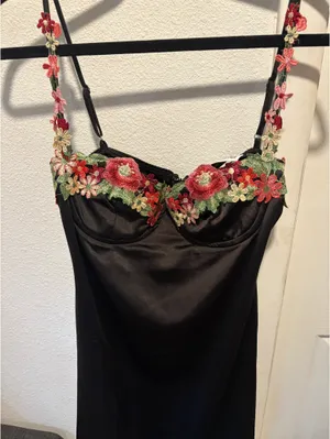 Princess Polly Black Dress with Flowers thumbnail 2