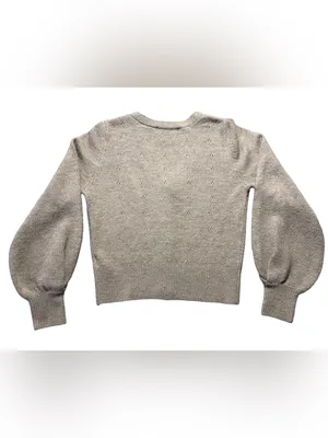 Abercrombie & Fitch Pointelle Cardigan Women’s Medium Beige Button-Up Sweater thumbnail 5
