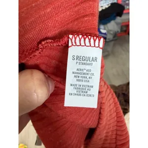 Aerie Groove-on Rib Velour Flare Pant Burnt Orange Sz S Stretch Boho thumbnail 6