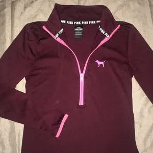 PINK Women’s Slim Fit Quarter Zip Pullover Athletic Workout Jacket thumbnail 7