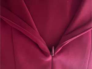 Alexa B One-Shoulder Ruffle Midi Dress in Burgundy thumbnail 3