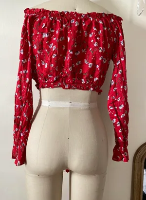 LF Red Mint Vanilla off The Shoulder Top thumbnail 4