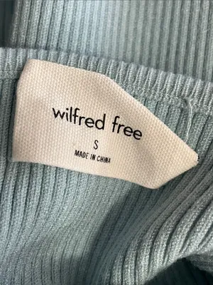 Wilfred Light Blue Ribbed Cutout Mini Dress thumbnail 3
