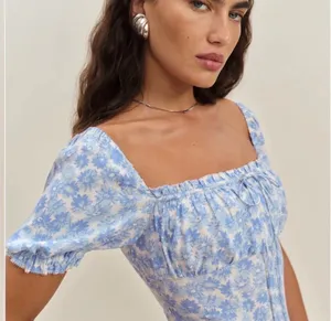 Reformation Haisley Dress Blue Daisy 4 thumbnail 8