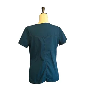 Women's Teal Scrub Set with Camouflage Waistband Pants Sz S thumbnail 2