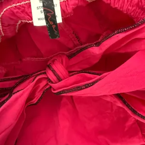 Strapless Hot Pink & Black Lace Ruffled Bustier Top — Padded Wireless Corset Camisole with Front Lace-Up (S) thumbnail 6