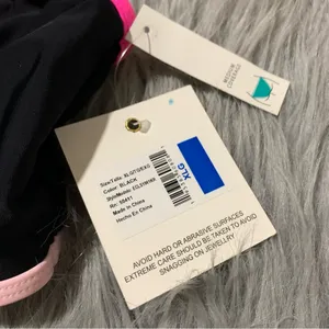 Cyn & Luca One-Shoulder Side-Cutout Swimsuit pink purple black new with tags thumbnail 5