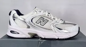 Adidas Women's size 7/Mens size 5.5 New Balance 530 white blue silver thumbnail 1