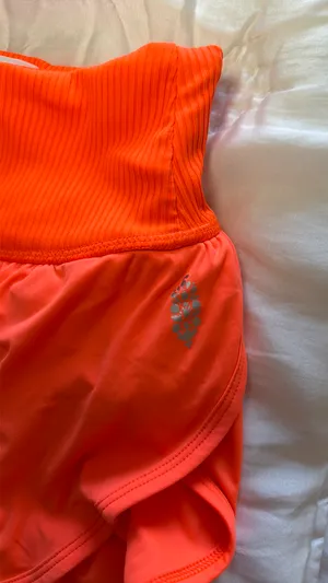 Free people to movement orange short size small thumbnail 4