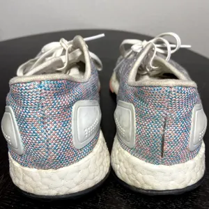 Adidas PureBOOST DPR Sneakers Knit Lace Up Grey White Chalk Coral Multi 6 thumbnail 5