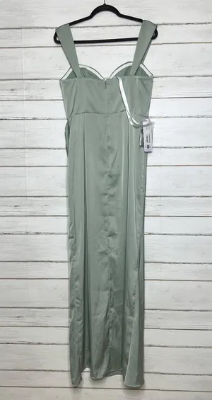 Azazie Agave Green Sheath Sweetheart Neckline Stretch Satin Dress Size 12 thumbnail 3