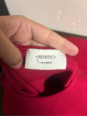 Mystic LA Red Bodycon Sheath Mini Dress Size L Y2K Sleeveless Cocktail thumbnail 3