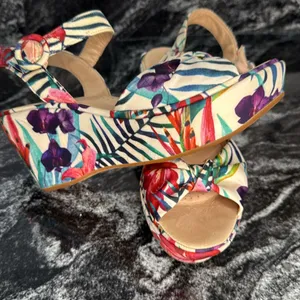 Ouo Floral Women's Wedges Sandals 3” thumbnail 1