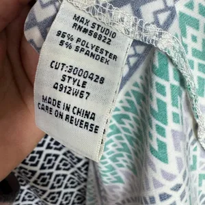 Max Studio Geometric Print Collared Dress Navy White Green Purple‎ Size L thumbnail 6