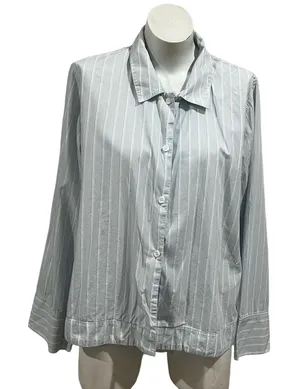 COS blue striped collared button up shirt thumbnail 1