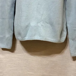 Gap Women Light Blue 100% Cotton Shaker Knit Crew Neck Sweater Size Medium thumbnail 3