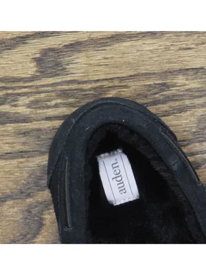NEW Auden Women's Suede Faux Fur Lined Slippers Black 7M thumbnail 8