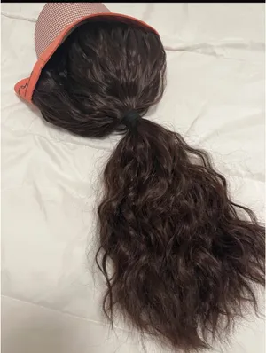 Wig with a hat Brown Size undefined thumbnail 3