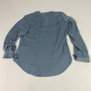 Abercrombie & Fitch Blouse‎ Womens Medium Blue Tie Neck Button Long Sleeve Shirt thumbnail 9