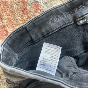 American Eagle Outfitters Black Skinny Jeans with Distressed Knee thumbnail 2