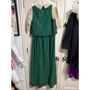 Vintage Cottagecore Prairie Floral Maxi Dress Matching Vest Retro Teacher Indie thumbnail 3